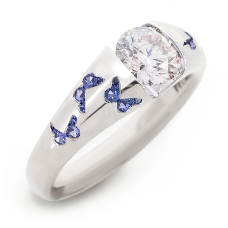 Butterfly Engagement Ring, view 5
