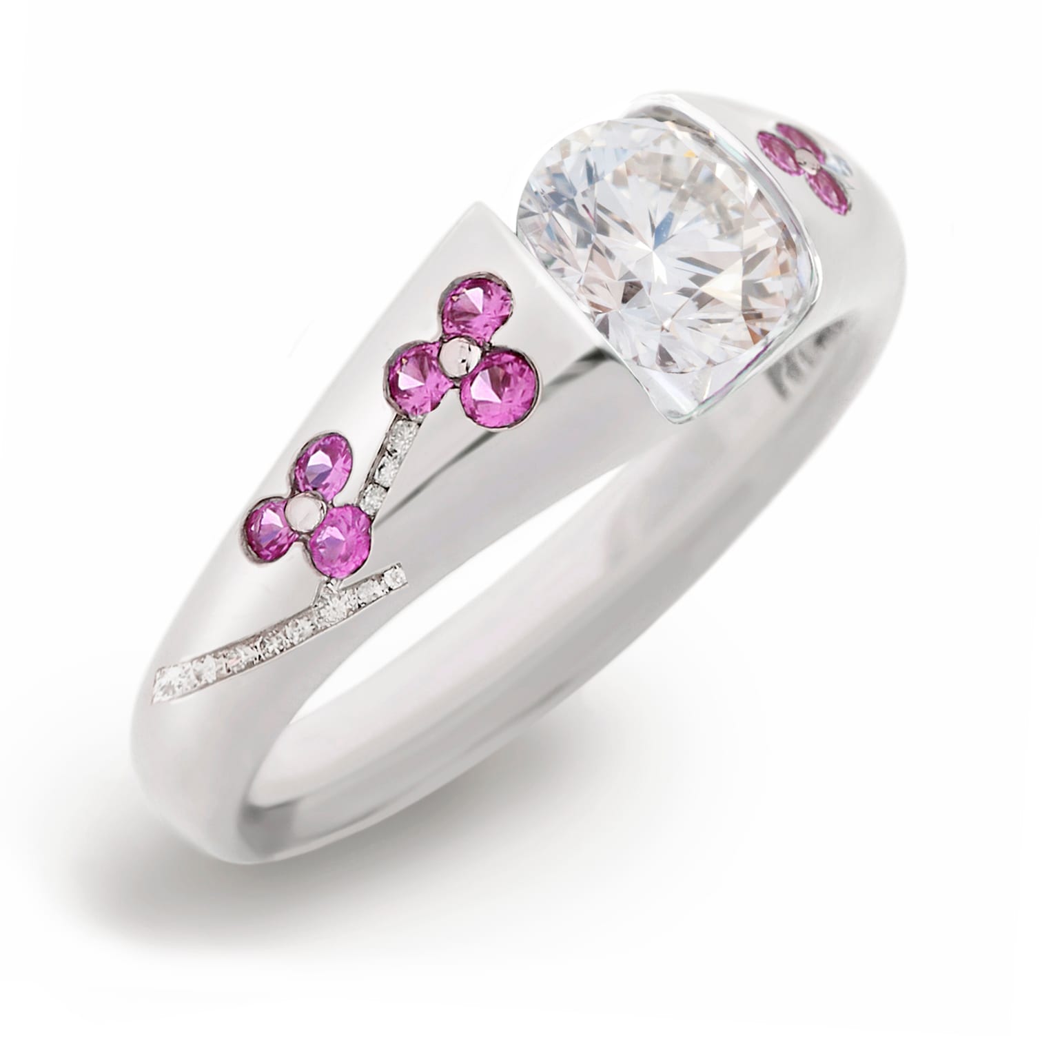 Blossom Engagement Ring, view 4